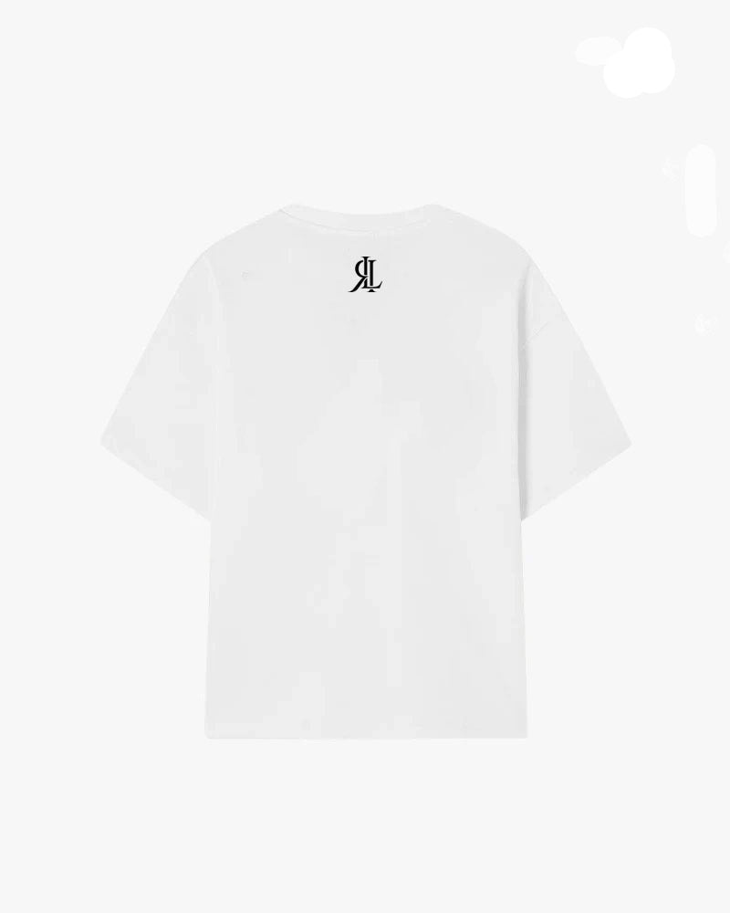T-shirt blanc imprimé joconde
