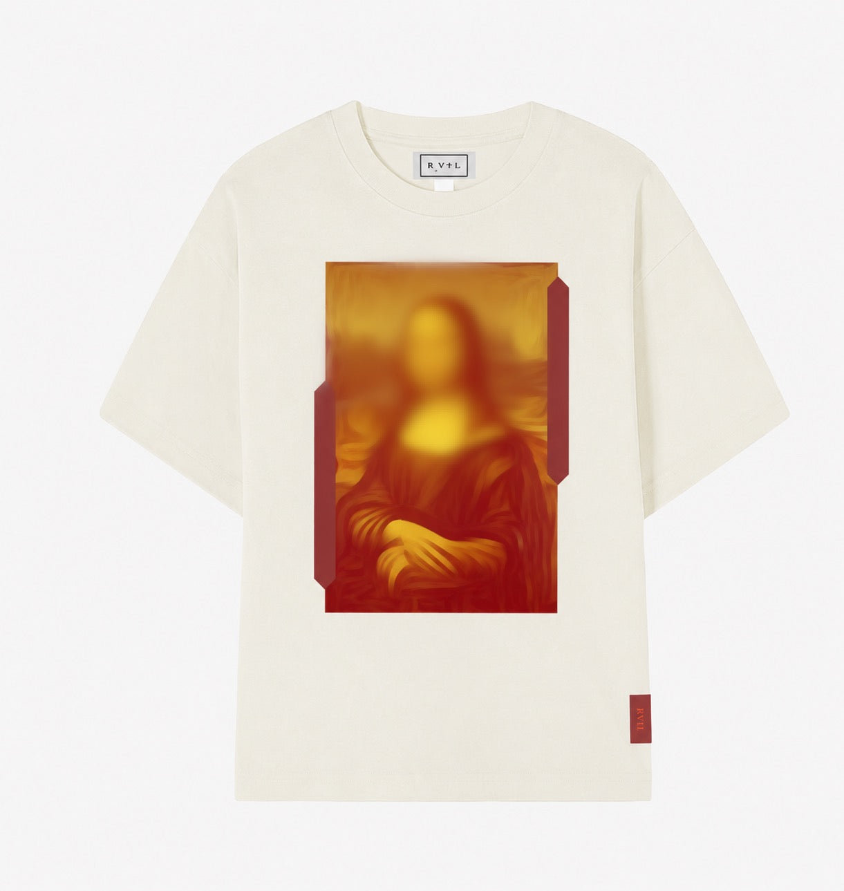 T-shirt beige imprimé joconde