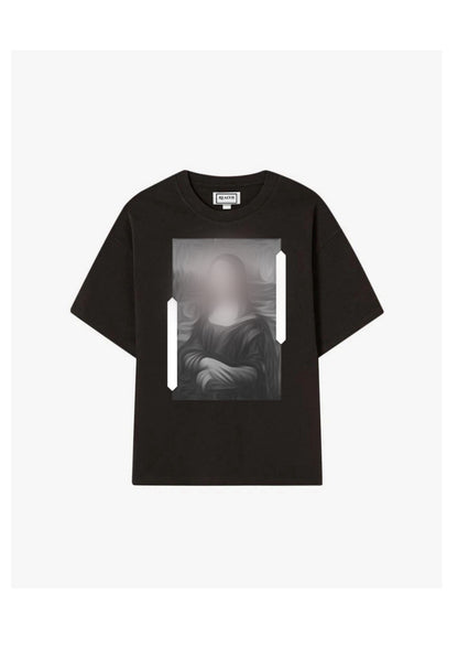 T-shirt noir imprimé joconde
