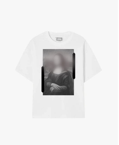 T-shirt blanc imprimé joconde